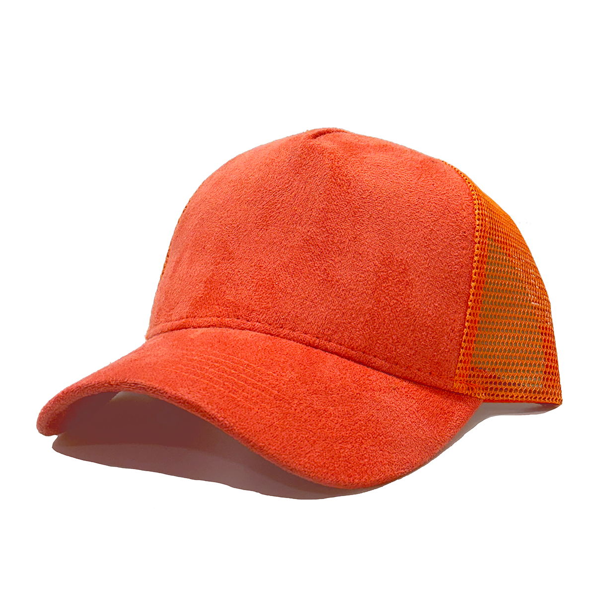 Curved Peak Suede Snapback Caps