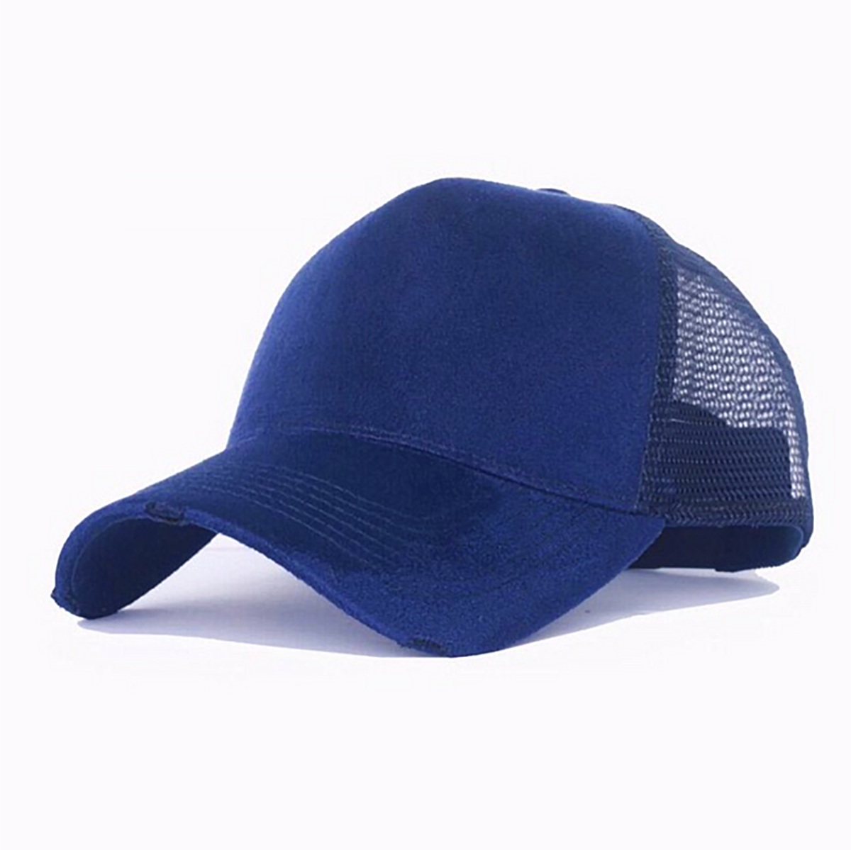 Curved Peak Suede Snapback Caps