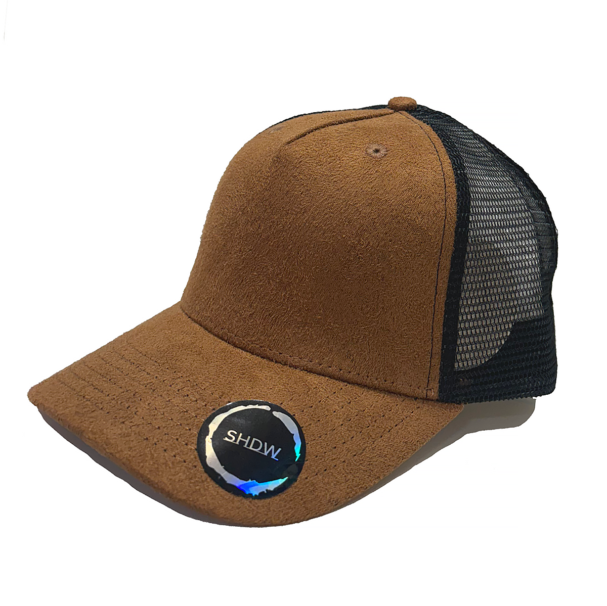 Curved Peak Suede Snapback Caps