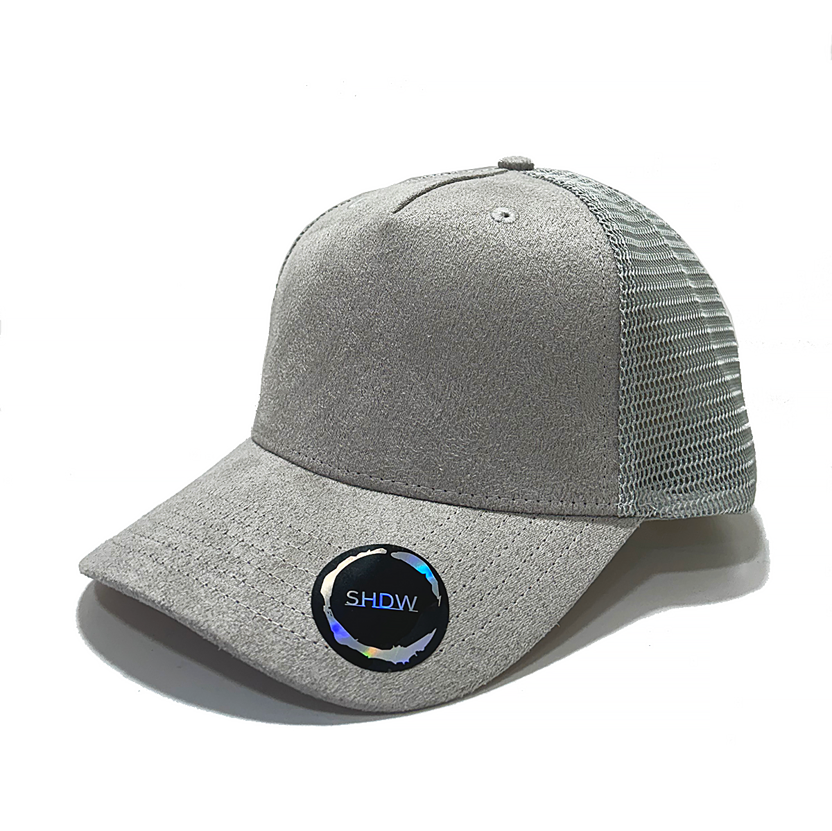 Curved Peak Suede Snapback Caps