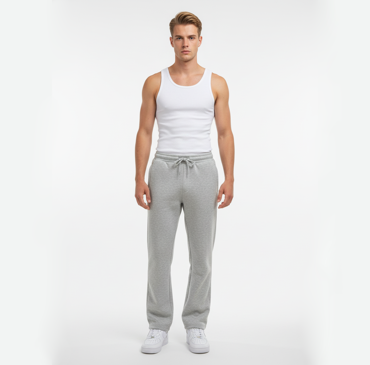 Men’s Grey Loose-Fit Premium Joggers