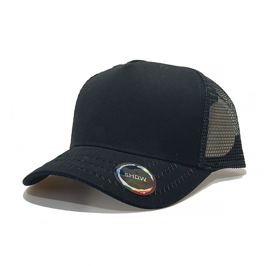 Curved Mesh Trucker Zigzag Stitch Peak Snapback Cap