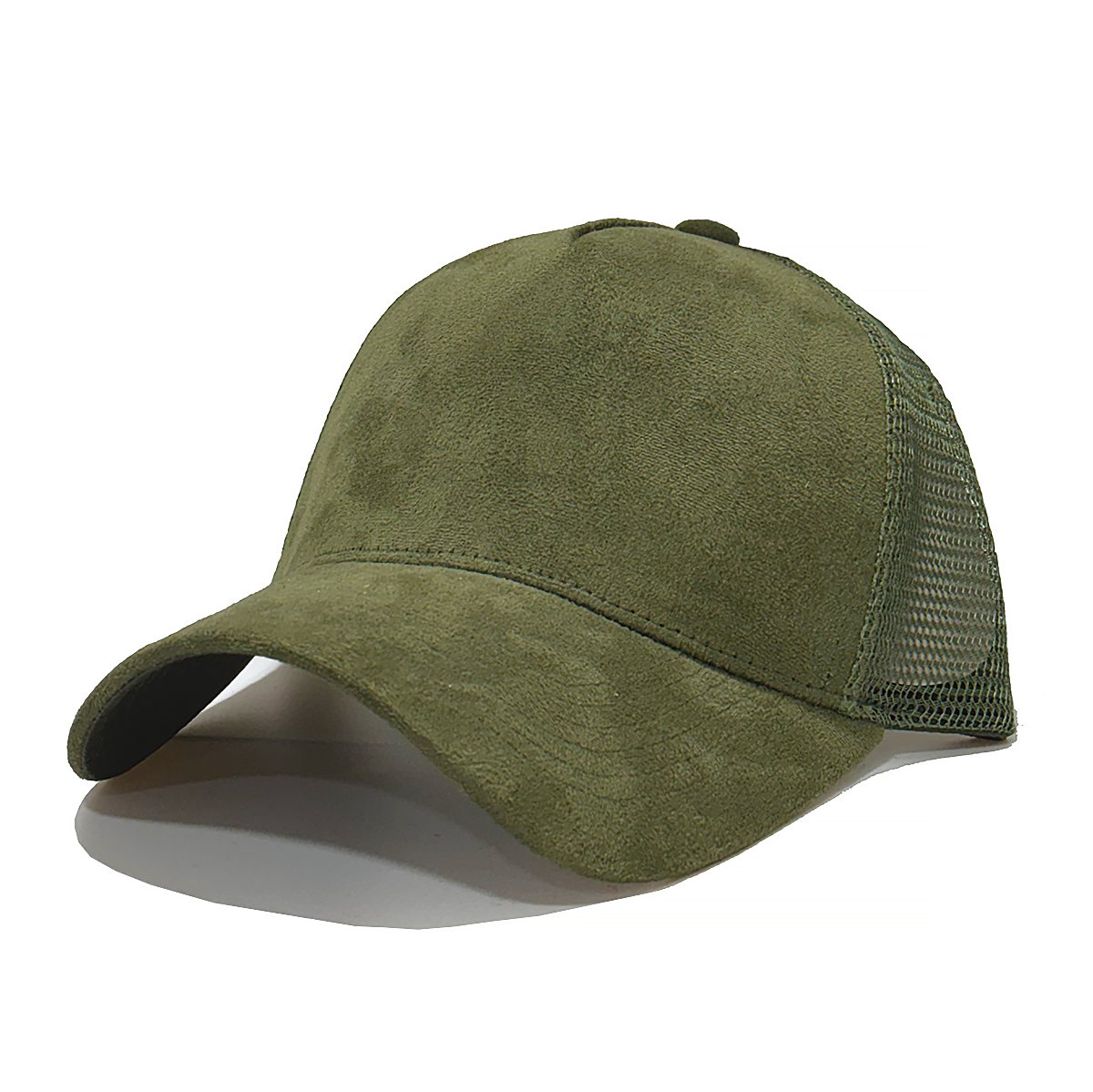 Curved Peak Suede Snapback Caps