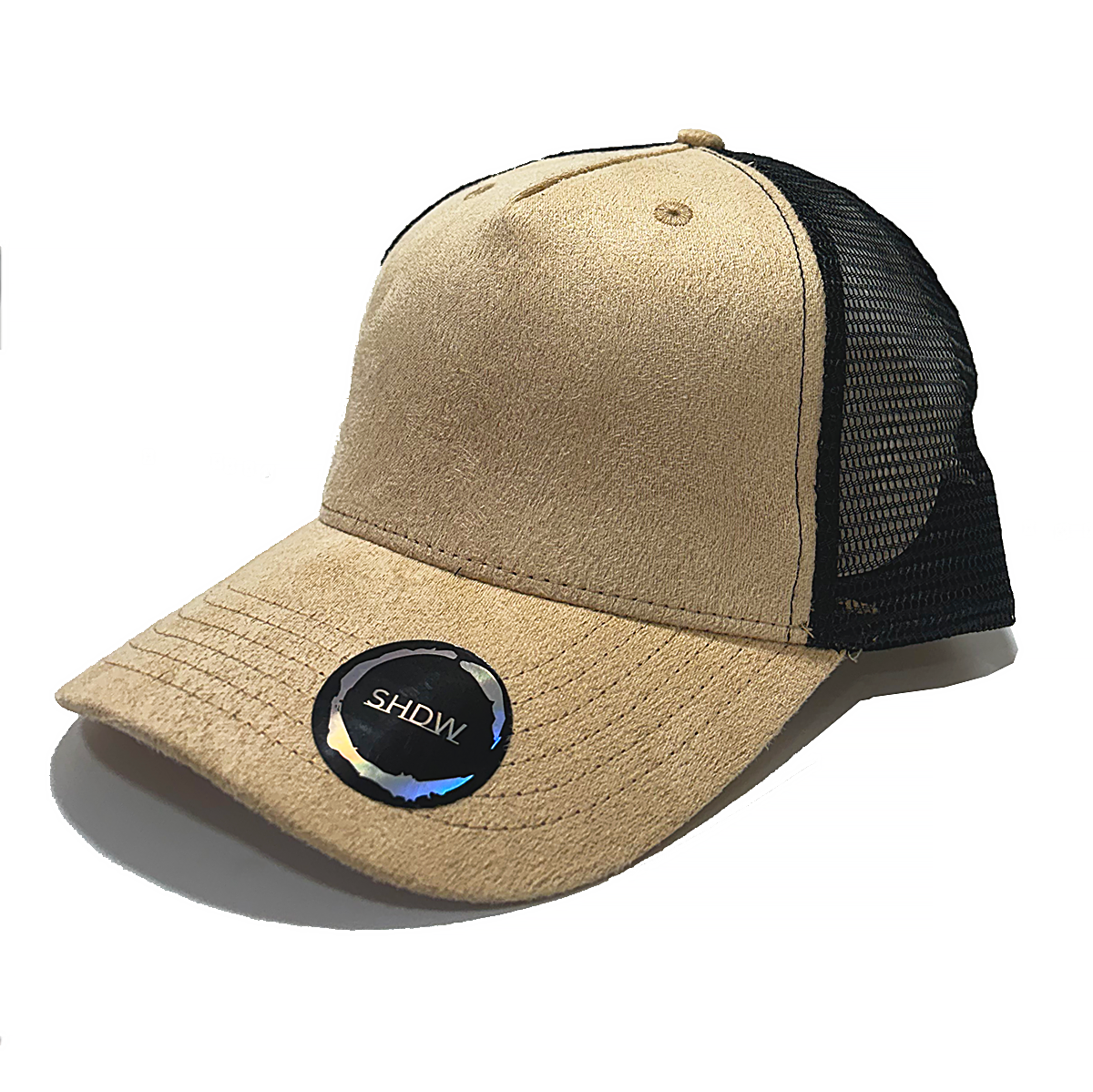 Curved Peak Suede Snapback Caps