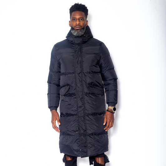 Men’s Long Black Puffer Jacket