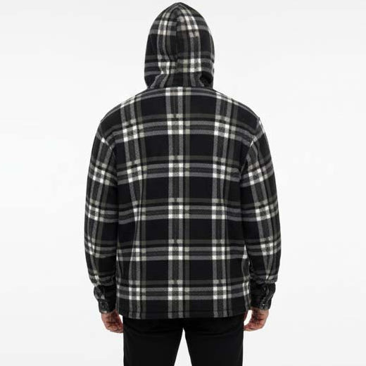 Men’s Hooded Plaid Fleece Overshirt