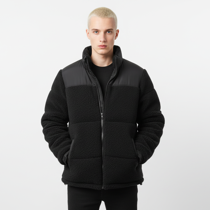 Men’s Two-Tone Sherpa Panel Jacket