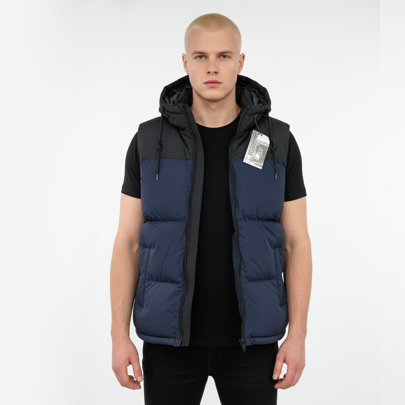Men’s Two-Tone Quilted Sleeveless Gilet jacket