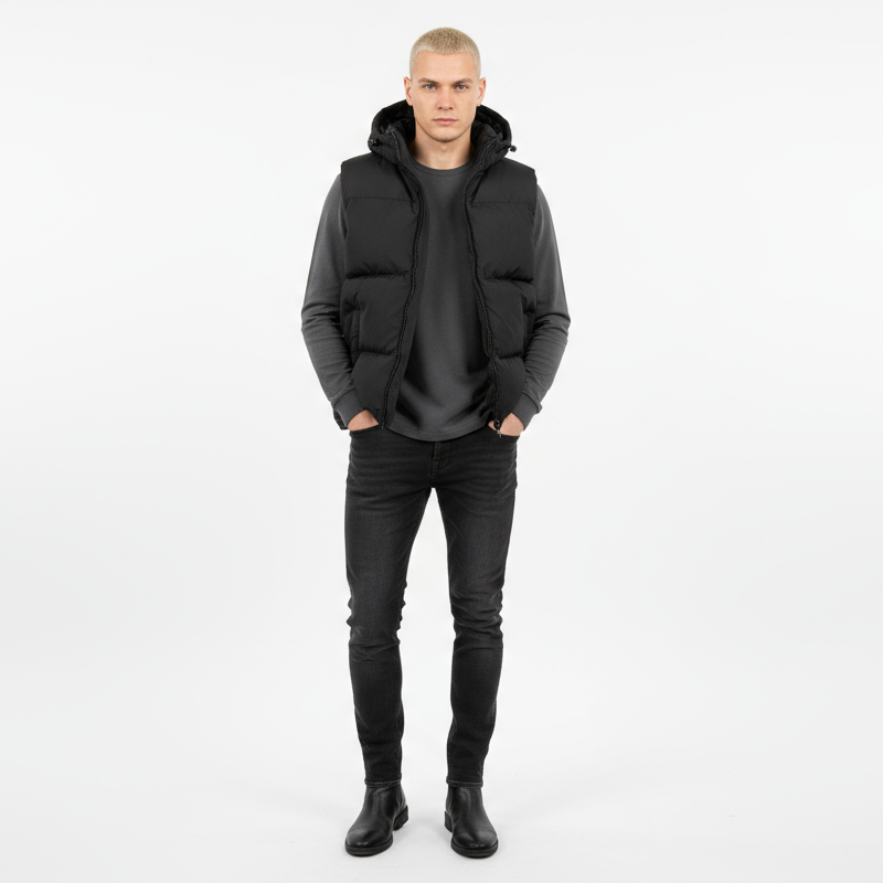 Men’s Two-Tone Quilted Sleeveless Gilet jacket